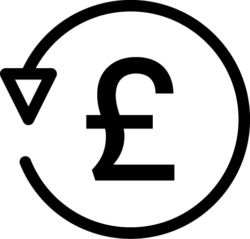 Icon of a delivery truck with motion lines indicating speed.